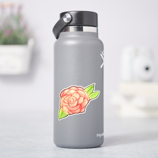 Rose Blume Aufkleber (HydroFlask)