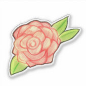 Rose Blume Aufkleber (Vorderseite)
