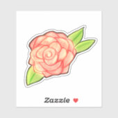 Rose Blume Aufkleber (Blatt)