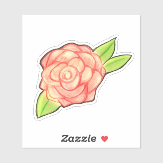 Rose Blume Aufkleber (Blatt)