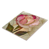 Rose Blume aus rosafarbenem Glas Fliese (Seite)