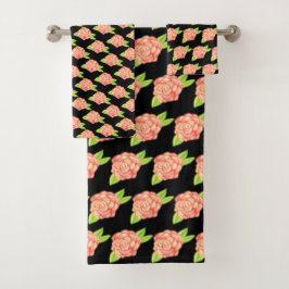 Rose Blume Badhandtuch Set