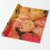 Rose Blume Benutzerdefiniert Text glücklich Mutter Geschenkpapier (Ungerollt)