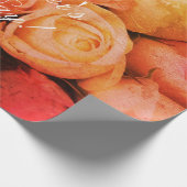 Rose Blume Benutzerdefiniert Text glücklich Mutter Geschenkpapier (Ecke)