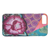Rose Blume bestickt aussehen bunt boho Case-Mate iPhone Hülle (Rückseite (Horizontal))