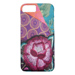Rose Blume bestickt aussehen bunt boho Case-Mate iPhone Hülle
