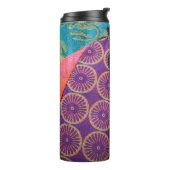 Rose Blume bestickt aussehen bunt boho Thermosbecher (Nach links gedreht)