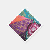 Rose Blume bestickt lila aussehen Serviette (Ecke)