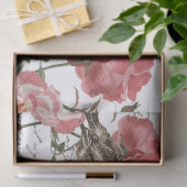 Rose Blume Bird Postcard Französisches Skriptdekou Seidenpapier (Geschenk)