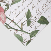 Rose Blume Bird Postcard Französisches Skriptdekou Seidenpapier (Detail)