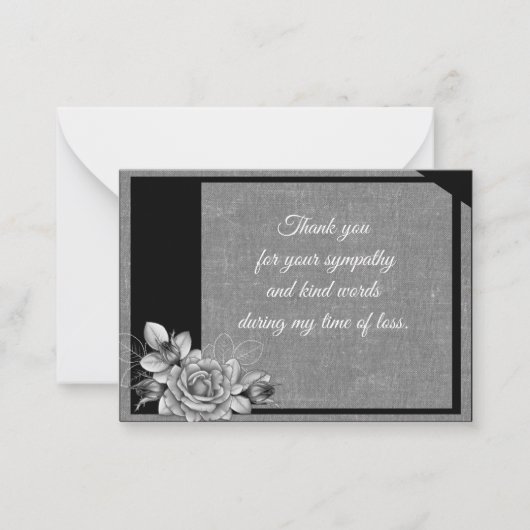 Rose Blume Blätter Danke Karte (Vorderseite)