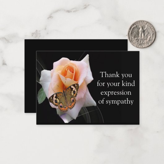 Rose Blume Blossom nach Beerdigung Danke Karten (Vorderseite/Rückseite Beispiel)