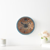 Rosé Blume Blue Wall Clock Runde Wanduhr (Zuhause)