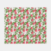 Rose Blume Blumenblättermuster Fleecedecke (Vorderseite (Horizontal))