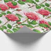 Rose Blume Blumenblättermuster Geschenkpapier (Ecke)