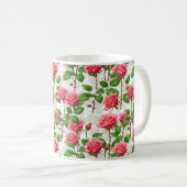 Rose Blume Blumenblättermuster Kaffeetasse (VorderseiteRechts)