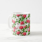 Rose Blume Blumenblättermuster Kaffeetasse (Vorderseite Links)