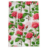 Rose Blume Blumenblättermuster Mittlere Geschenktüte (Rückseite)