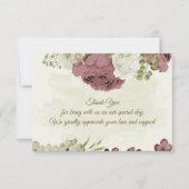 Rose Blume botanische Hochzeit Dankeskarte (Vorderseite)