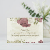 Rose Blume botanische Hochzeit Dankeskarte (Stehend Vorderseite)