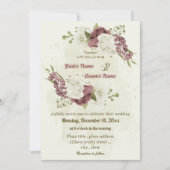 Rose Blume botanische Hochzeit Einladung (Vorderseite)