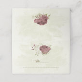 Rose Blume botanische Hochzeit Platzkarte (Außenseite Aufgefaltet)