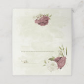 Rose Blume botanische Hochzeit Platzkarte (Außenseite Aufgefaltet)