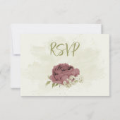 Rose Blume botanische Hochzeit RSVP Karte (Rückseite)
