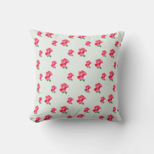 Rose Blume Botanisches Aqua Pink Kissen