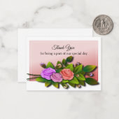 Rose Blume Bouquet Branch Hochzeit Danke Karte (Vorderseite/Rückseite Beispiel)