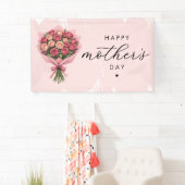 Rose Blume Bouquet Happy Mother Day Elegante Banner (Insitu)