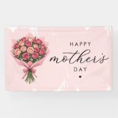 Rose Blume Bouquet Happy Mother Day Elegante Banner (Horizontal)