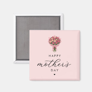 Rose Blume Bouquet Happy Mother Day Elegante Magnet