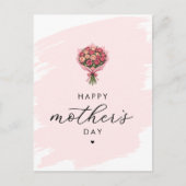 Rose Blume Bouquet Happy Mother Day Elegante Postkarte (Vorderseite)