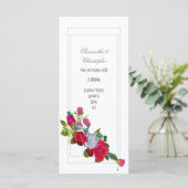 Rose Blume Bouquet Kirche Hochzeitsprogramm Programm (Stehend Vorderseite)