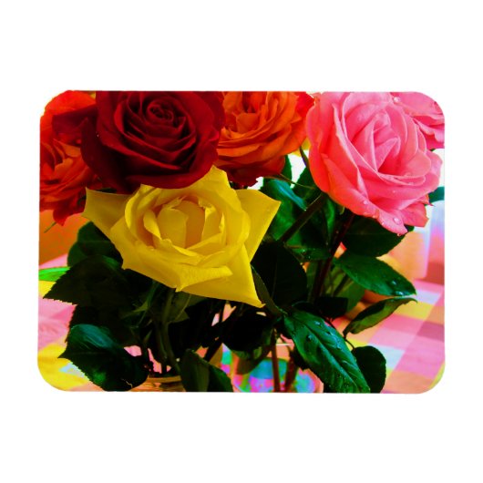 Rose Blume Bouquet Magnet (Horizontal)