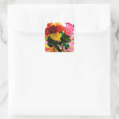 Rose Blume Bouquet Quadratischer Aufkleber (Tasche)