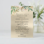 Rose Blume Brunch Green Gold Wasserfarbe Elfenbein Einladung (Stehend Vorderseite)