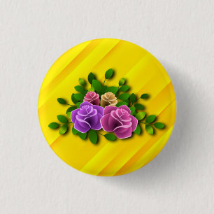 Rose Blume Button