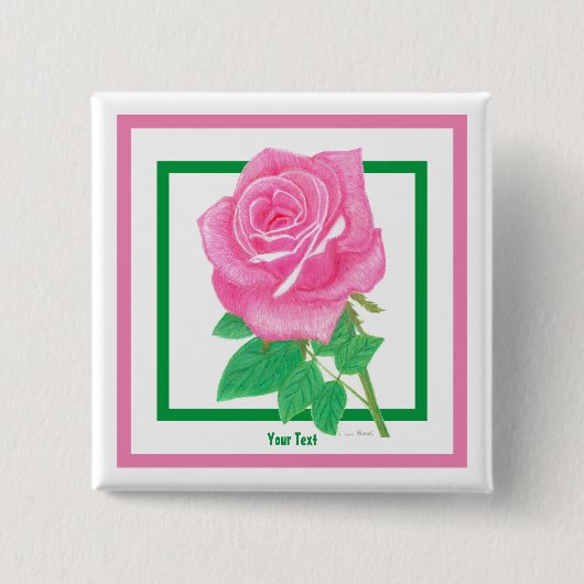 Rose Blume Button Button (Vorderseite)