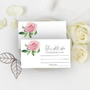 Rose Blume - Date Night Ideen \ Date Jar Begleitkarte