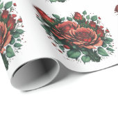 Rose Blume Design - Einzigartiger neuer Mode Stil  Geschenkpapier (Rolleneckpunkt)