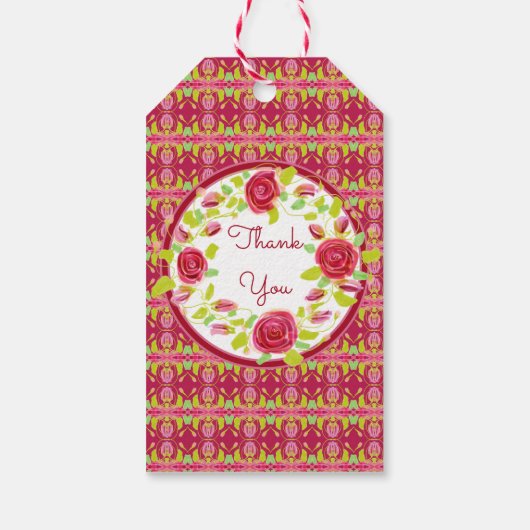 Rose Blume Designer Geschenkanhänger (Rückseite)