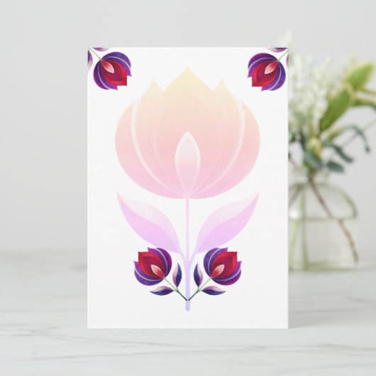 Rose Blume Einladung (Stehend Vorderseite)