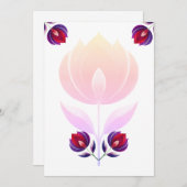 Rose Blume Einladung (Vorne/Hinten)