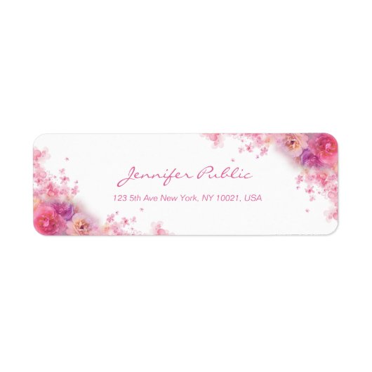 Rose Blume Elegante Handschrift Wasserfarbene Kuns (Vorne)