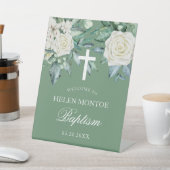 Rose Blume Eukalyptus Taufe Grün Sockelschild (In SItu)