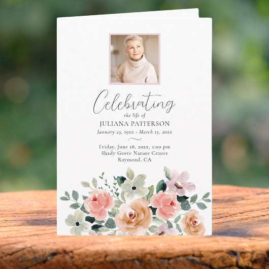 Rose Blume Feier des Lebens Fotos Beerdigung Programm