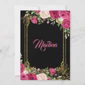 Rose Blume Fiesta Floral 1. Geburtstag Einladung (Rückseite)