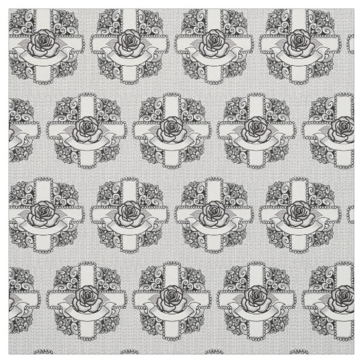 Rose Blume Filigree Christlich Cross Stoff (Muster)
